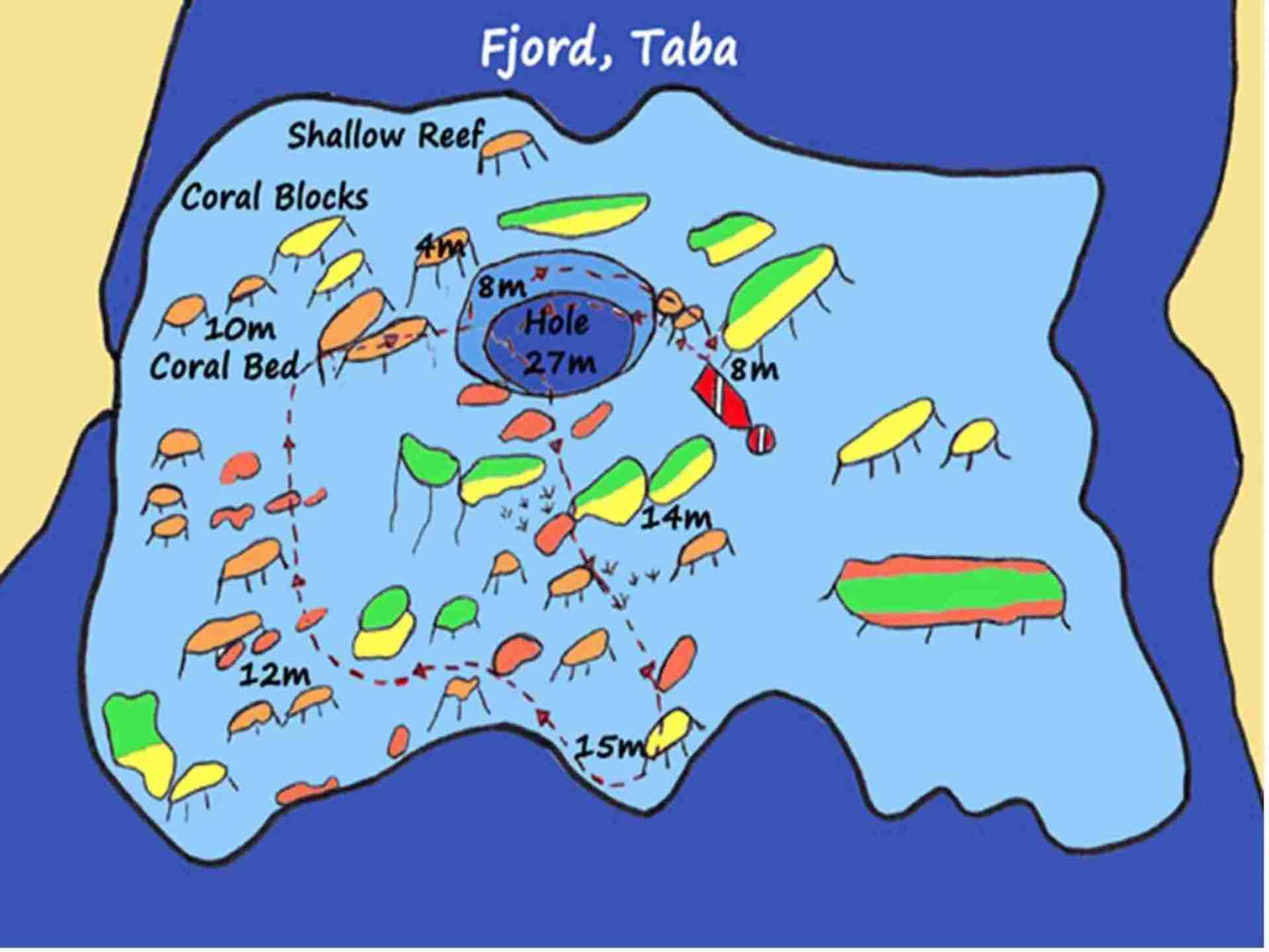 The Fjord, the calmest of the Taba dive sites