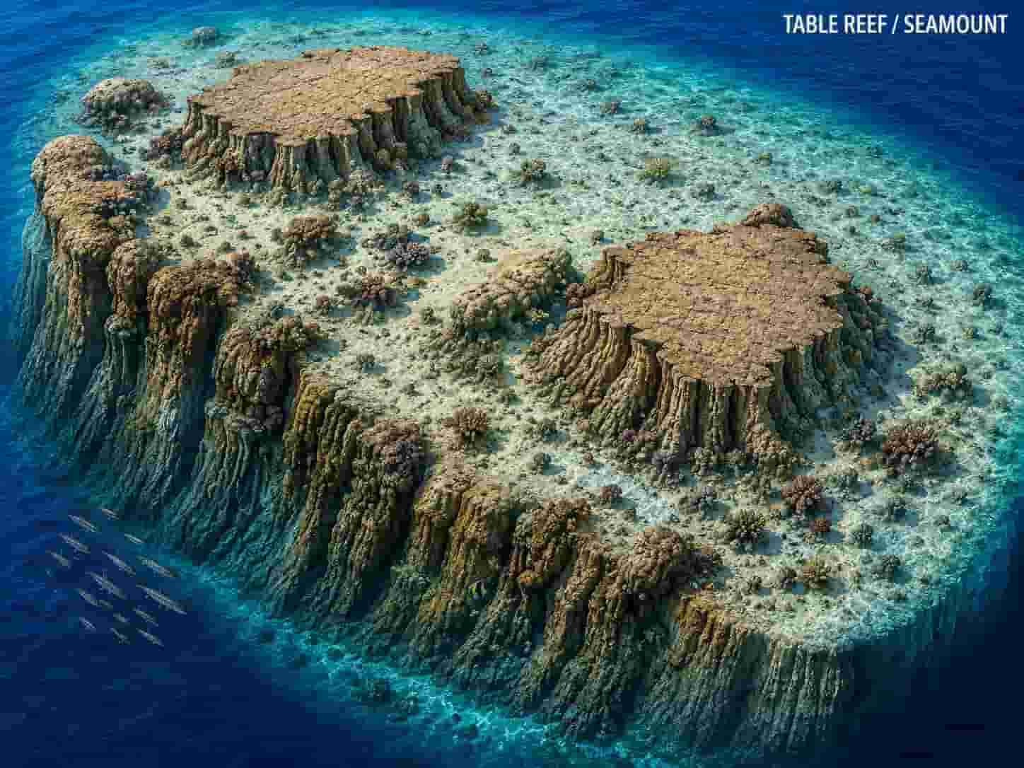 Carless Reef site map with its two pinnacles