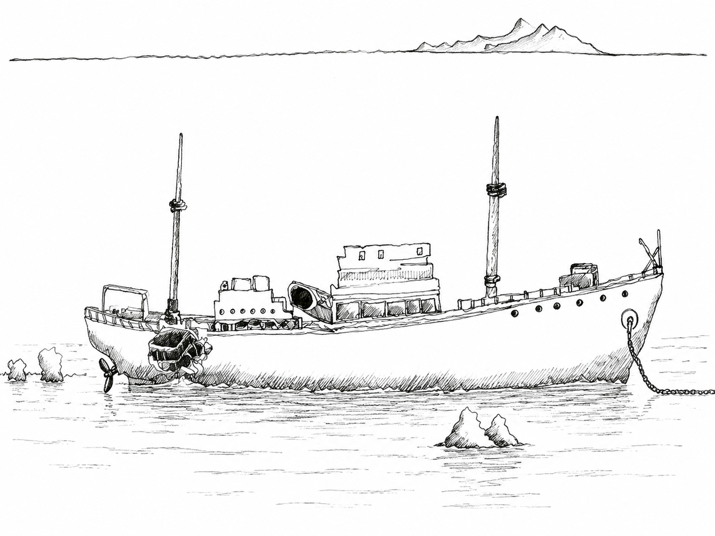 Rosalie Moller site map off Gubal Island in the Strait of Gubal
