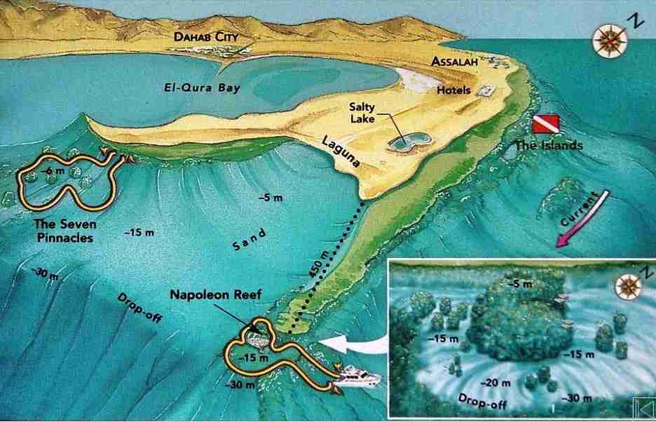 Map of Napoleon Reef and the Seven Pinnacles