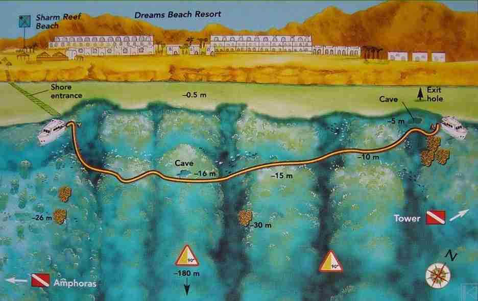 Pinky Wall map of the vertical drop and its gullies