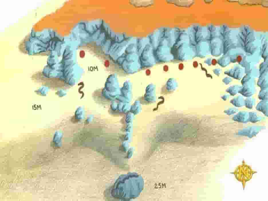 South Abu Ramada site map with the shelf and the small wreck