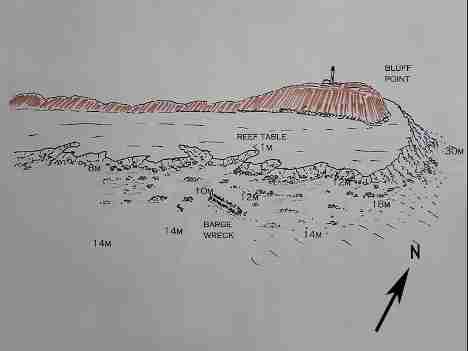 Strait of Gubal map: the Barge at Bluff Point