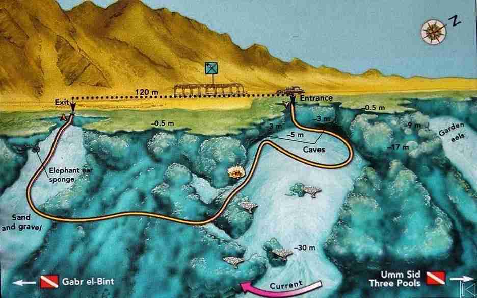 Map of the Caves with the drift route to the exit bay