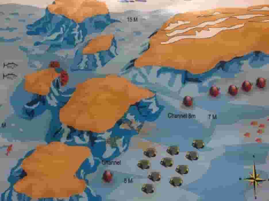Turft El Shahid site map with the encircling pinnacles